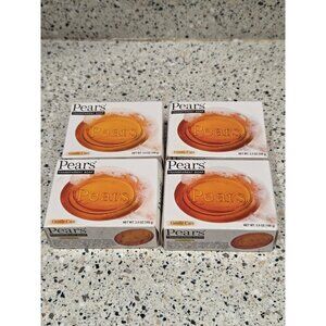 SET OF 4 Pears Transparent Glycerin Bar Soap 3.53 Oz Each ORANGE COLOR